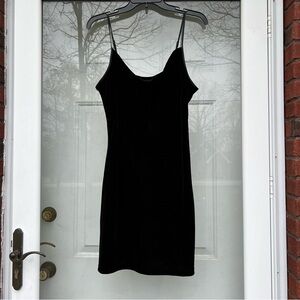 NWT banana republic black velvet slip dress